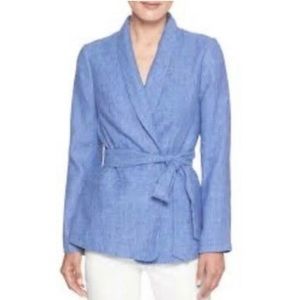 BR light blue lightweight linen jacket with tie